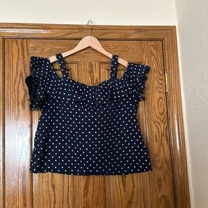 JCREW Off the Shoulder Polka Dot Top